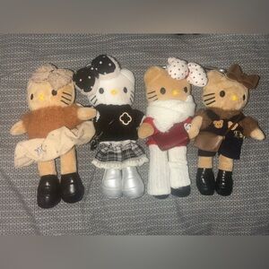4 Hello Kitty Plush Quartet in Mixed Outfits
